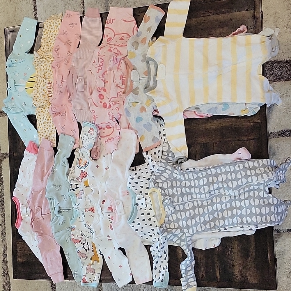 Girls 3 Month Sleepers Lot